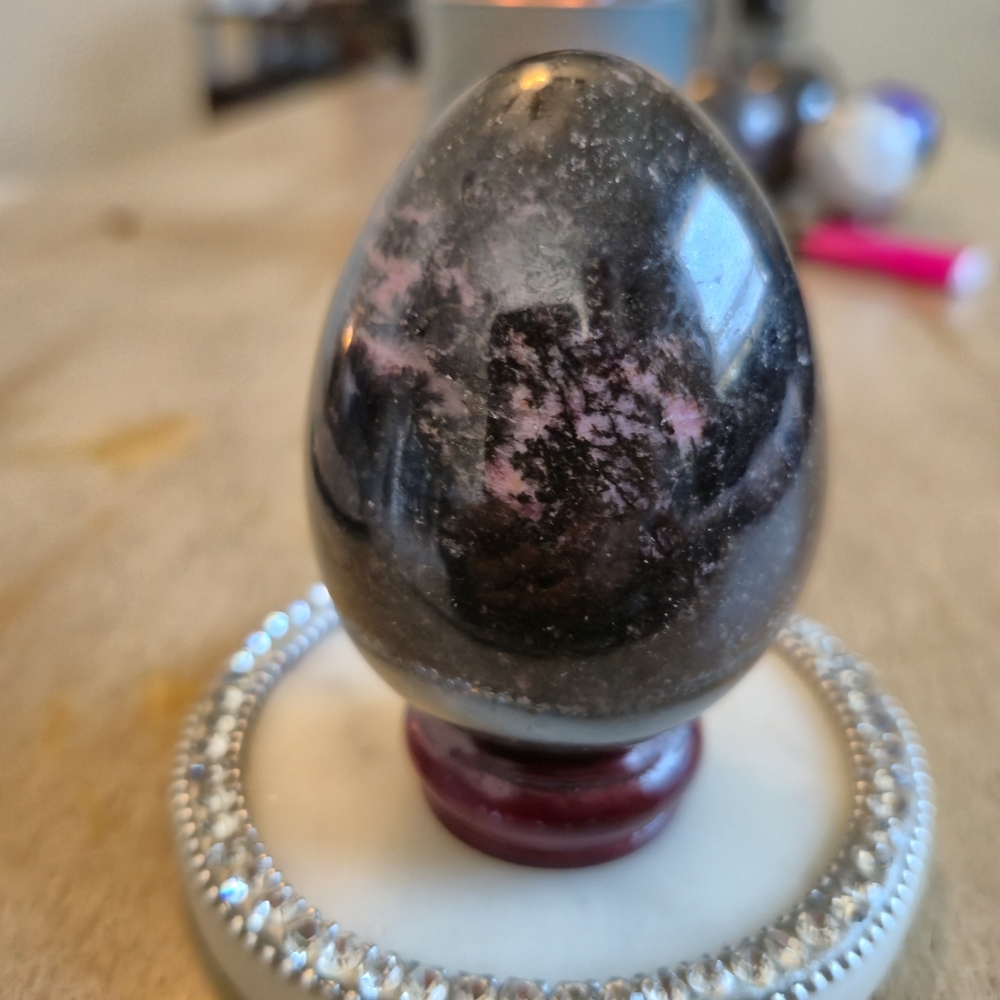 Natural Rhodonite Crystal Egg #2 New - Picture 5 of 7
